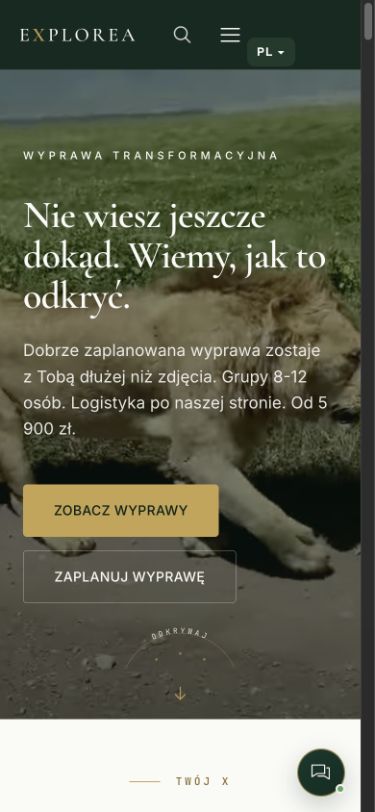 Aktualna strona Explorea na ekranie telefonu